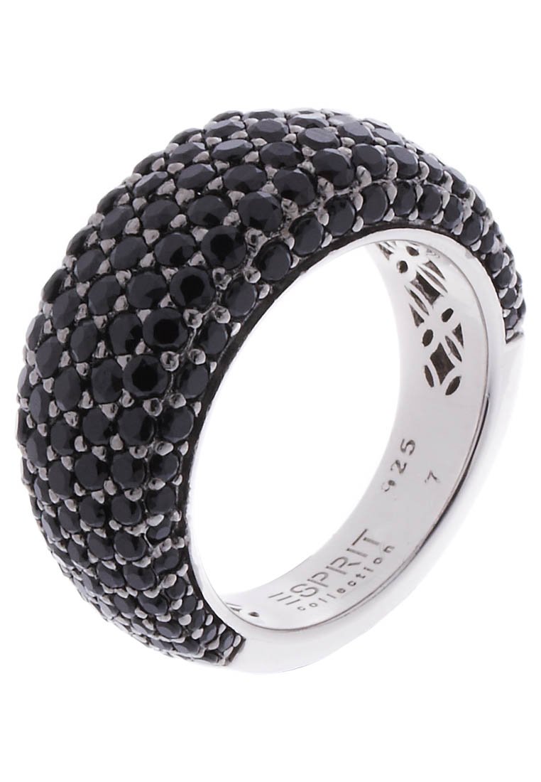 Bague tendance argent et noire Esprit